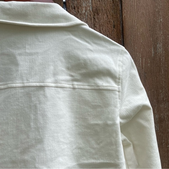 LILLA P Women’s White Moto Bomber Zip Up Corduroy Jacket NWOT Size Medium - Picture 14 of 15
